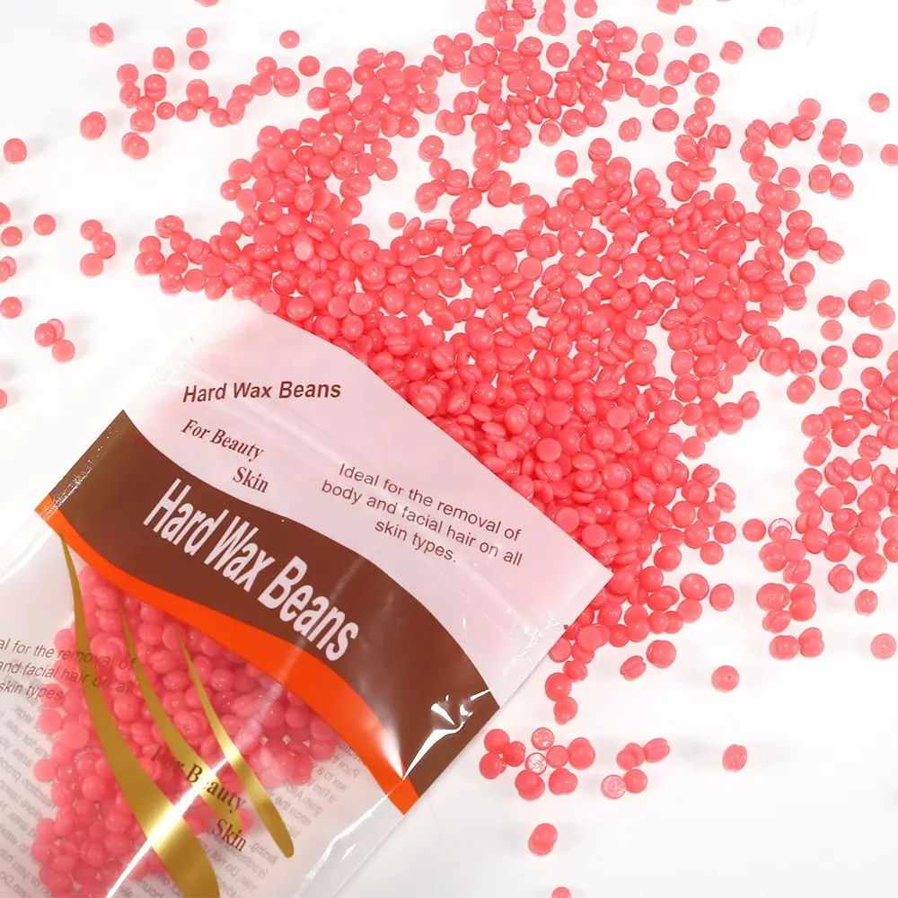 Hard Wax for Hair Removal, Rose Pink Wax Beads for Sensitive Skin and Brazilian Waxing 300g/Bag For Face, Eyebrow, Leg, Bikini