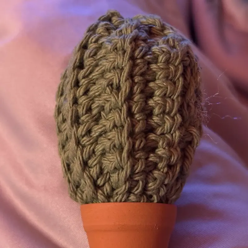 Handmade Crochet Succulent in Mini Terracotta Pot - Soft Acrylic Yarn, 1-2 Inches Tall, No Watering Required, Cozy Green Plant for Home Decor