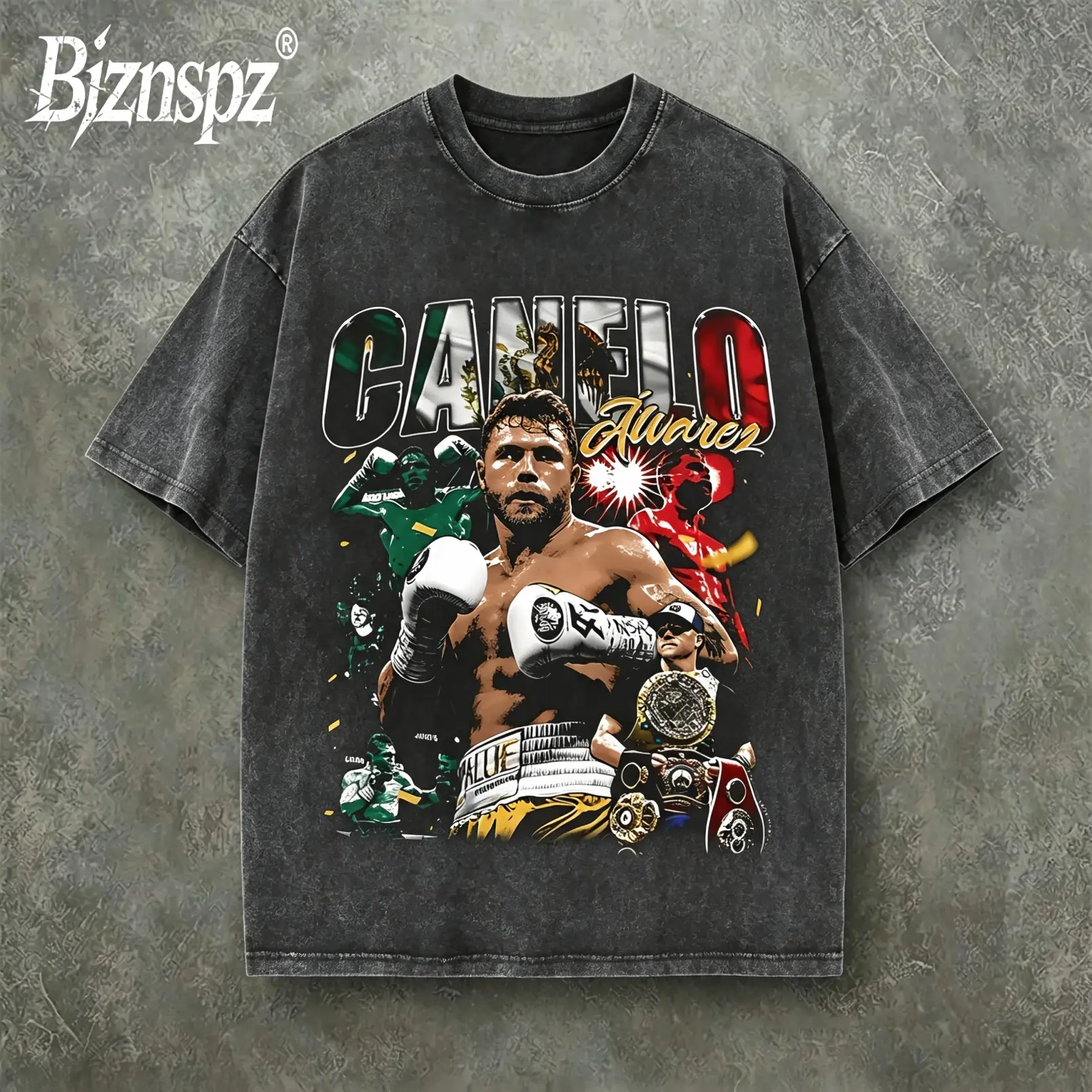 Vintage Wash Oversized Canelo Alvarez Boxing Graphic T-Shirt Retro Streetwear Tee,63-3-2 TEE, Retro Fight Night Graphic Shirt, Vintage Boxing Tee, Streetwear Boxing Graphic T-Shirt Gift for Fighters