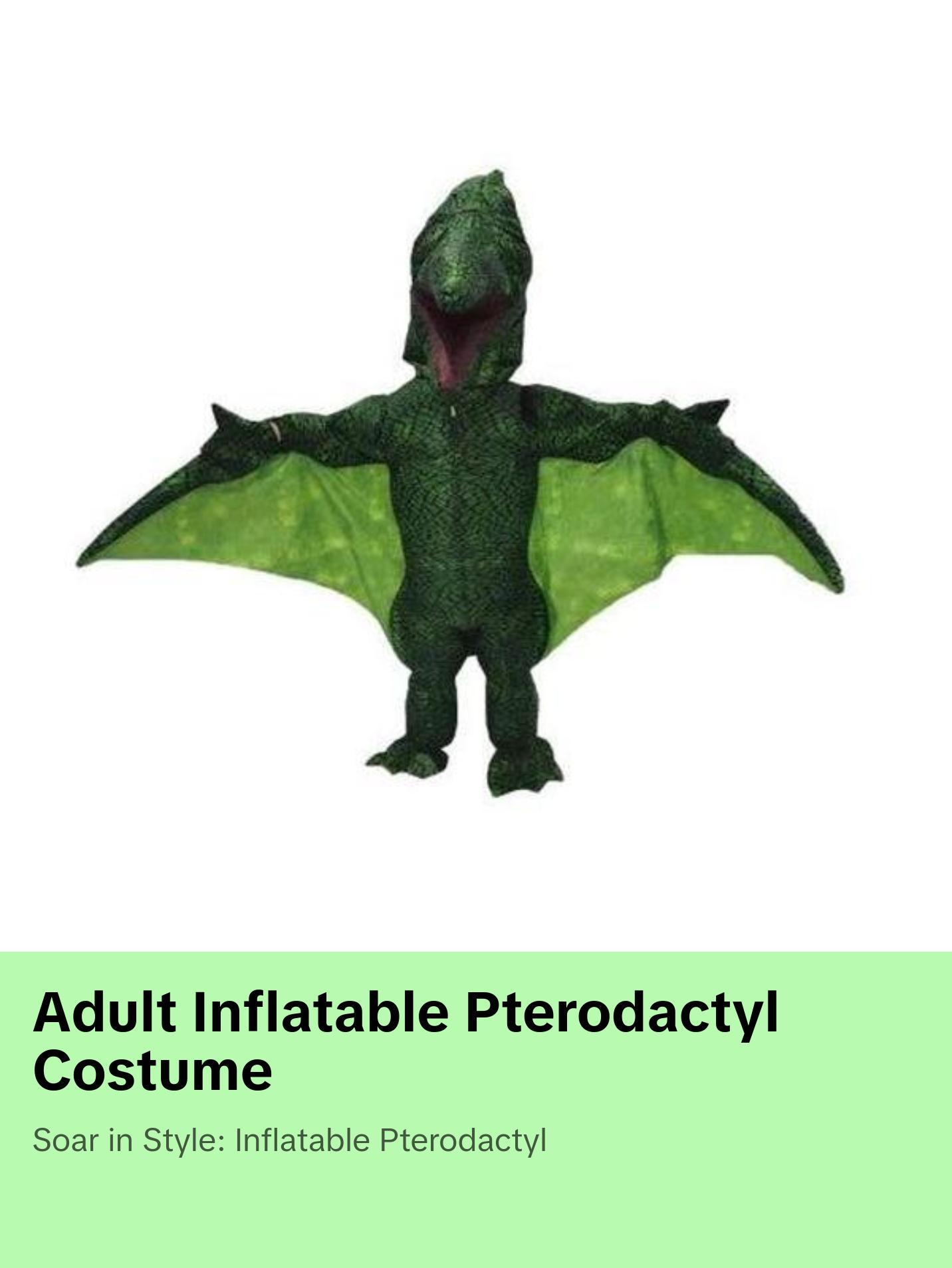 Pterodactyl - Dinosaur - Green - Inflatable - Costume - Adult
