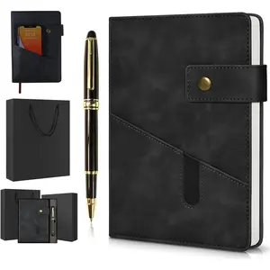 A5 Lined Leather Journal Notebook,Hardcover Journal Set with Pen and  Box,100Pages 100gsm Thick Ruled Paper Daily Diary for Men Women School,Travel,Business,Work,Writing 5.9" X 8.4"
