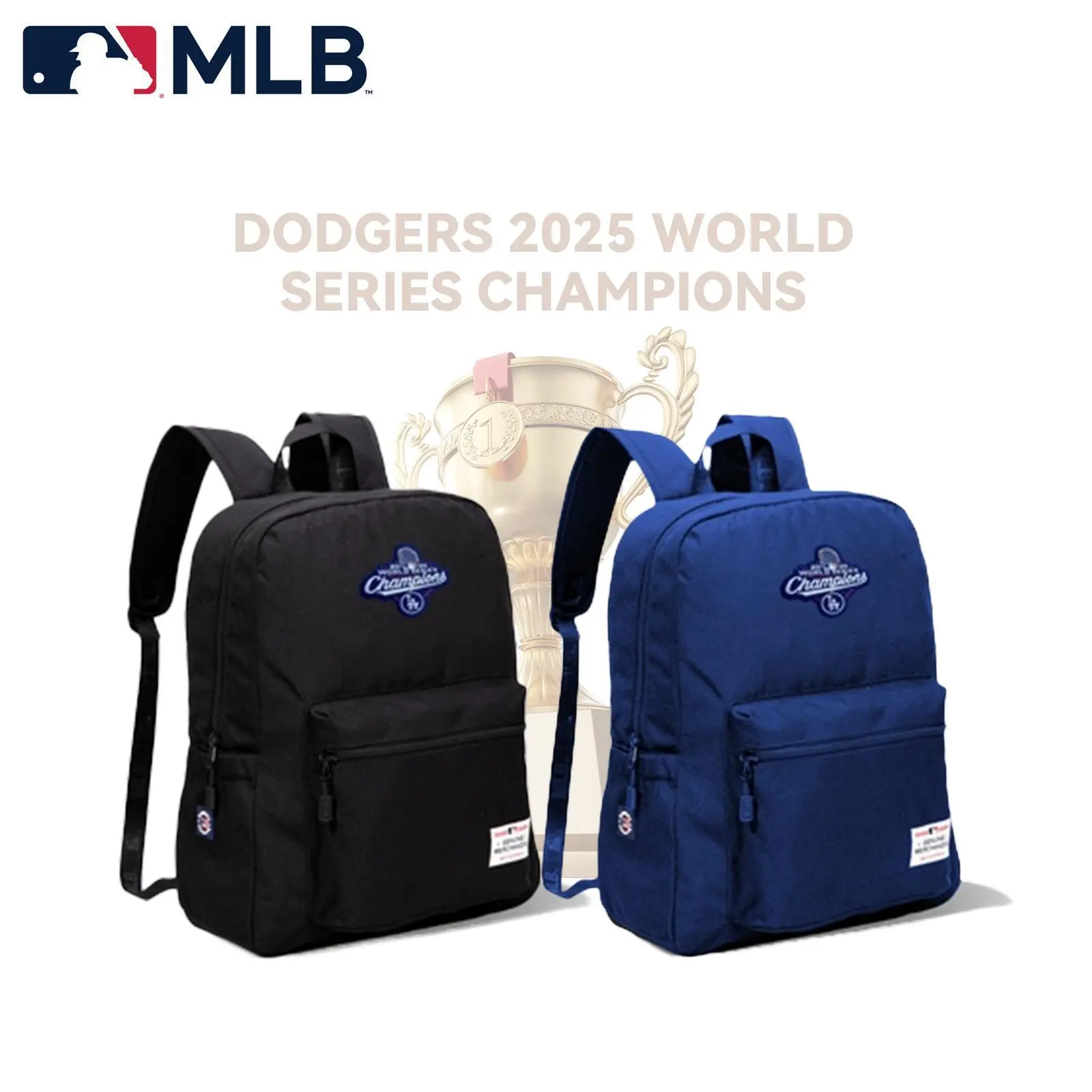 MLB Los Angeles Dodgers World Series Champions Collectibles Backpack - High-Capacity, Waterproof, Adjustable, Sporty Chic, Built-in Organizer for Back to School Shopping, First Day of School