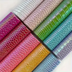 Crocodile Texture PU Leather Bed Sheet (21x30 Cm) 10 Piece Set, Ideal for DIY Crafts, Earrings, Phone Cases, Hair Accessories