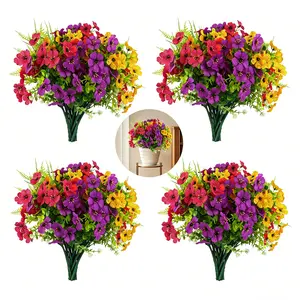12/24 Pcs artificial flowers, 14in realistic plastic faux blooms. Suitable for home, hotel, office and outdoor use. UV-resistant garden foliage, all-season decorative ornaments. An ideal choice for Valentine’s Day and Mother’s Day. (Vase not included)