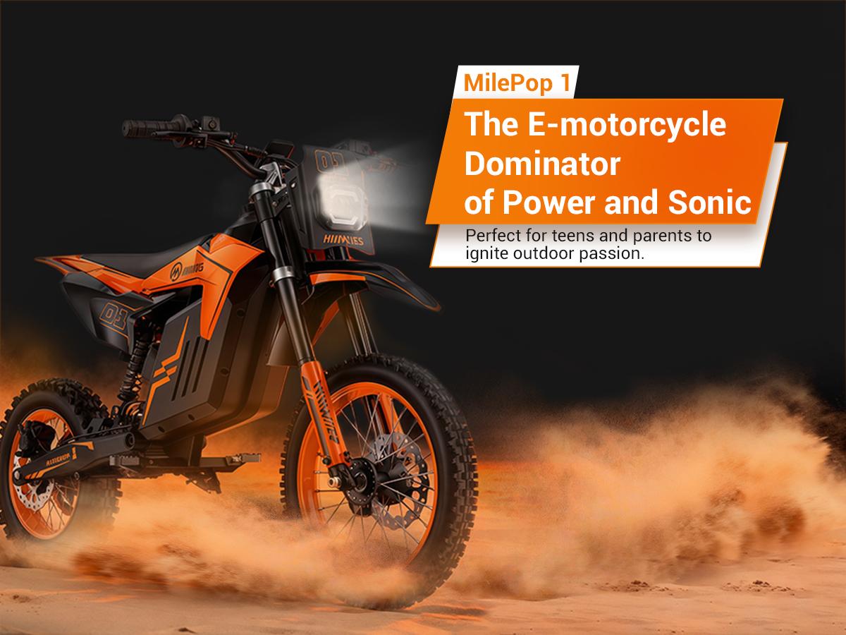 HillMiles MilePop 1 Electric Bicycle — (3000W Peak) Power, equipped with a 48V 25Ah battery, offering a range of 35–45 miles; features hydraulic brakes, a full suspension system, and Bluetooth music functionality; an off-road electric bicycle.