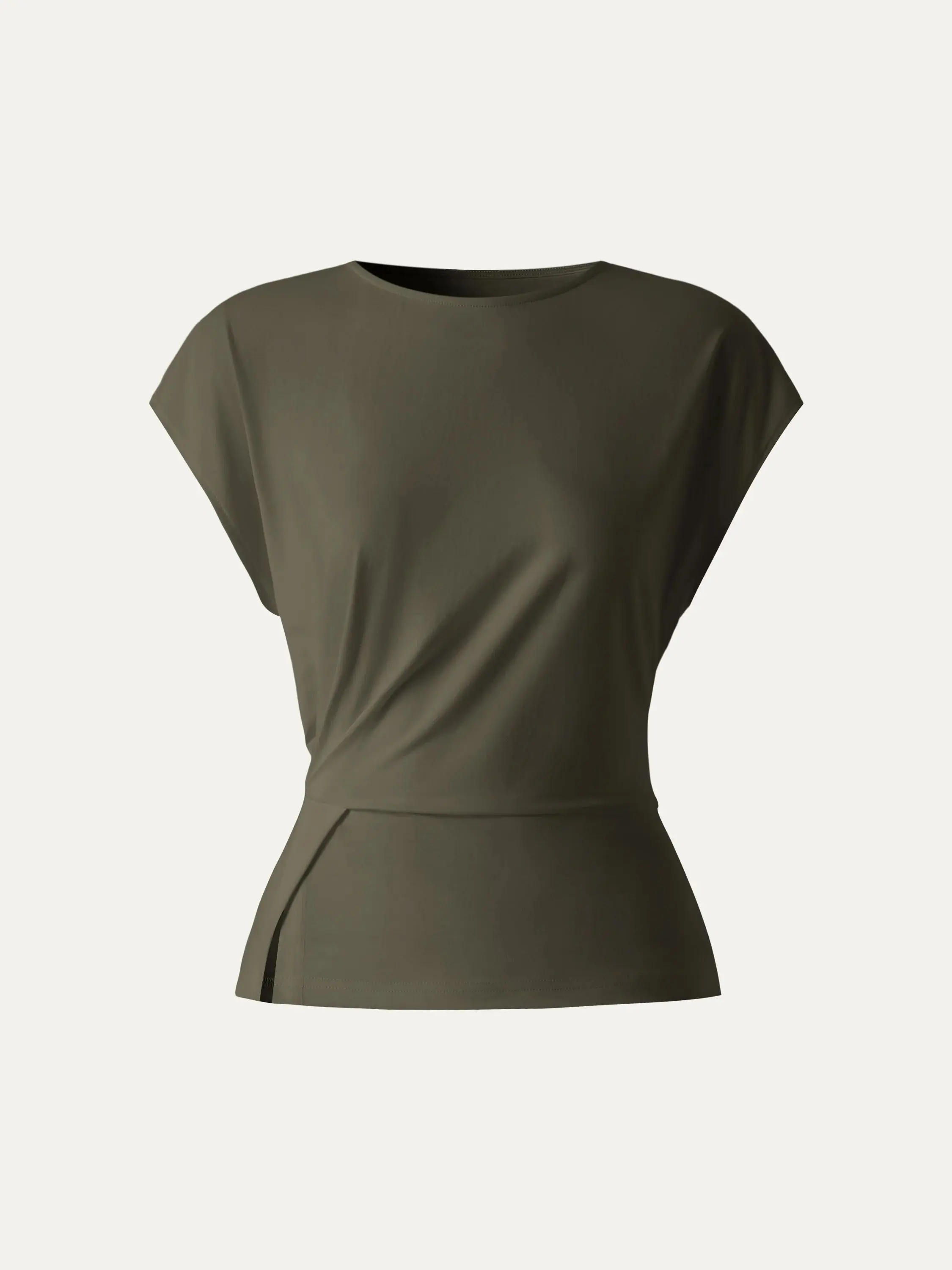 Cooling Ponte Relaxed Round Neck Tucked Top