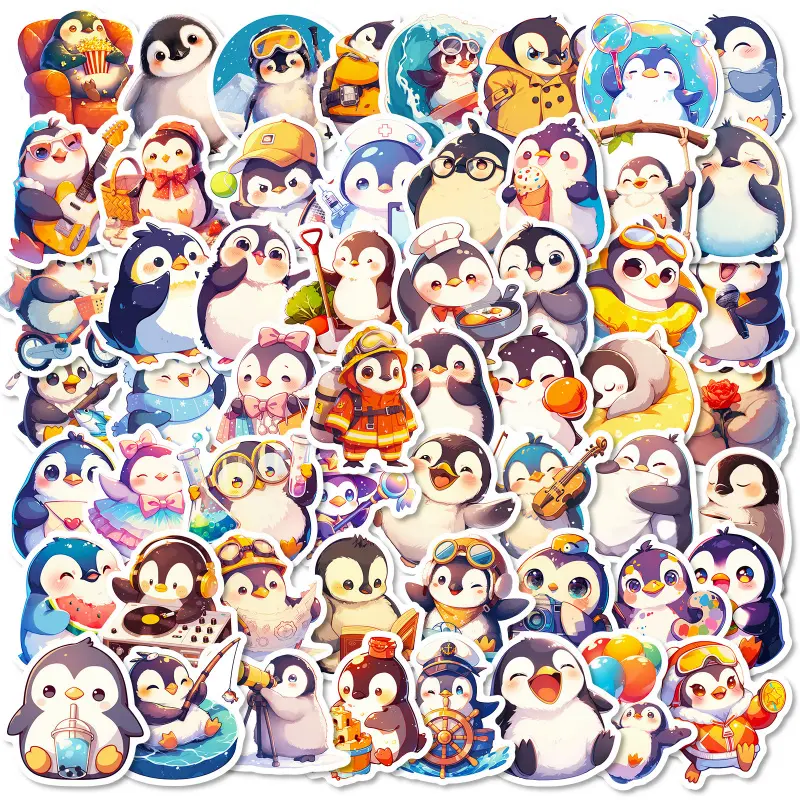 56 cute and adorable little penguin cartoon stickers animal decals Decoration