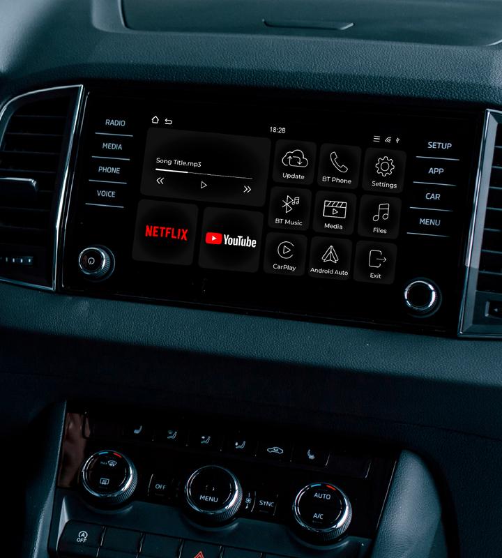 AutoSky Ai Box Lite Air - Wi-Fi and Bluetooth Connectivity, For iPhone & Androids, Requires Wired Apple CarPlay, Expandable Storage with Youtube & Netflix