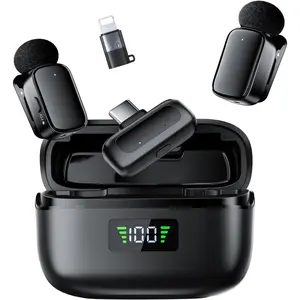 Mini  Microphone for  Android Tablets, Lapel Mic with Noise Reduction, 30h  Case, 3 Voice Changer, Plug & Play Mini Mic for  Vlogging, Video Recording, Podcast