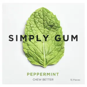 Simply Gum Chewing Gum, Peppermint, 15 Pieces
