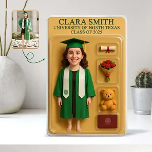 Personalized 3D Graduation Action Figure Plaque, Custom Photo Graduation Keepsake Gift, Unique Packaging, Acrylic Block for Graduation Day