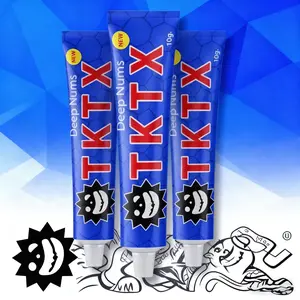 Deep Numbs TKTX-Blue 40% 10g*3PCS Professional Tattoo Kream Painless Soothing Cream for 4-8 Hours Local Relief Maximum Intensity Beauty Personal Care Cosmetic
