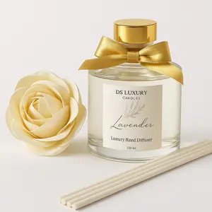 Reed Diffuser with Flower | Luxury Home Fragrance | 5oz Aromatherapy Gift | Elegant Scent Diffuser | Spa Room Decor