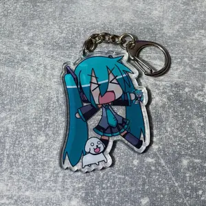 Miku Vocaloid keychain acrylic Keychain - Cute Anime Accessory, Virtual Singing Idol Girl