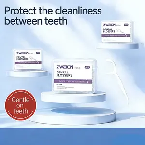 Buy one, get one free, Silicone Dental Floss Picks, Ultra-thin Cleaning Sticks, 50pcs Deep Cleaning Floss Sticks, Oral Care Products for Home & Travel