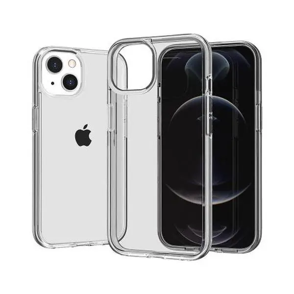 Apple iPhone 14 (6.1) - Clear PC Hard Cover With Clear Protective Bumper