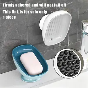 No Drill Mold-Proof Soap Dish Holder, Wall Mounted Double Layer Soap Tray with Drain Holes, Eco-Friendly Bathroom & Kitchen Soap Organizer, Space-Saving Detachable Soap Dispenser Rack, Anti-Slip Soap Saver for Shower Sink