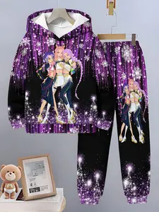 Kpop Demon Hunters 3D Print Hoodie and Pants Set, Graphic Tracksuit, Unisex Casual Sportswear, Harajuku Style Fashion, Perfect for Fans, Hoodie Sweatsuit Set