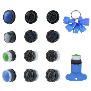 12 Pcs Faucet Aerator for Cache Aerators with 6 Pcs Cache Faucet Aerator Key Removal Wrench Tool, Cache Aerators Replacement Inserts for Sink M16.5 18.5 21.5 24 mm Tap Aerators Flow Restrictor fathersdaygift