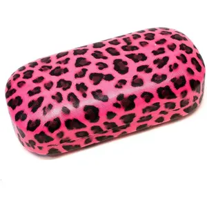 BLP917 Large Protective Hard Shell Glasses Case for Eyeglasses Sunglasses Leopard  Print Hard Clamshell Case