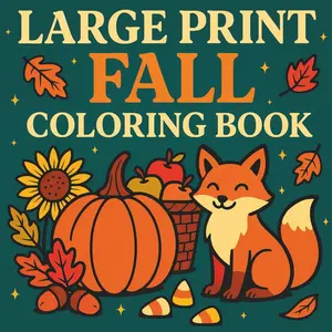 Large Print Fall Coloring Book: Bold, Simple and Relaxing Designs for Adults and Teens (Large Print Coloring Books)