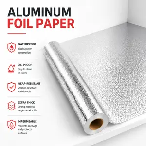 Kitchen oil-proof self-adhesive aluminum foil paper, high-temperature resistant, waterproof and moisture-proof cabinet countertop wall stickers