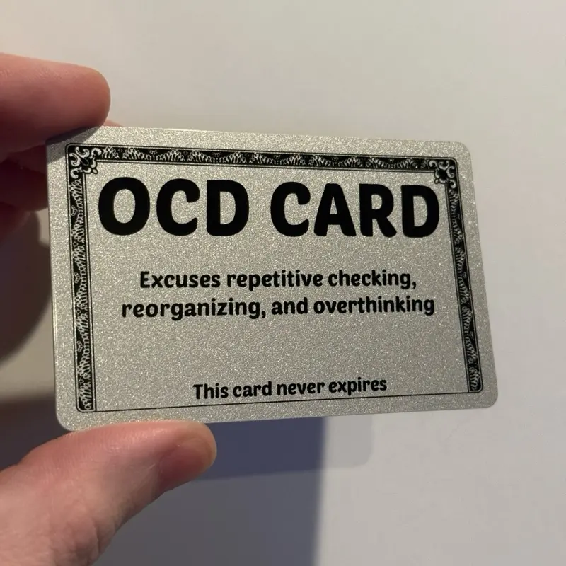 Plastic OCD Card for your wallet - Funny excuse card - Gag gift ideas - Funny cards