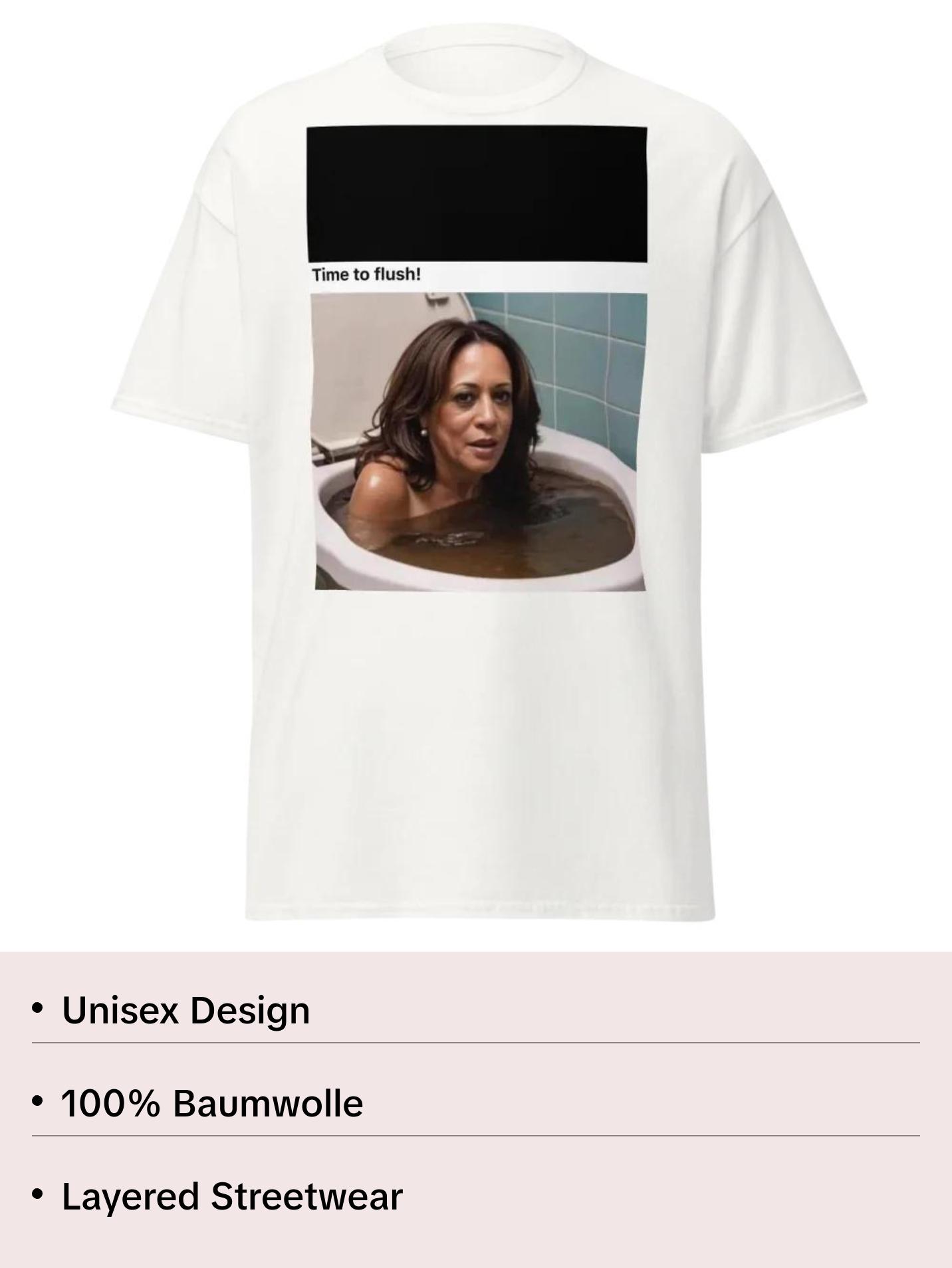 Official Kamala Harris (Time to Flush)Unisex Classic Tee Cotton