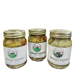 Gourmet The Farmhouse at Saccos Marinated Artichokes 16 oz Jar Delicious Tender Hearts in Zesty Italian Dressing Perfect for Salads Pasta Trays or Snacking