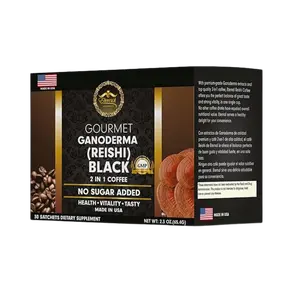 Eternal Gourmet Ganoderma REISHI Black Coffee 2 in 1 Made in USA No Sugar Added Health Vitality Tasty 2.5 oz