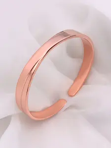 Elegant Copper Bangle Bracelet, Simple Geometric Design, Perfect Daily Wear Jewelry Gift, Creative Fashion Accessory for Women, Adjustable Bangle Jewelry