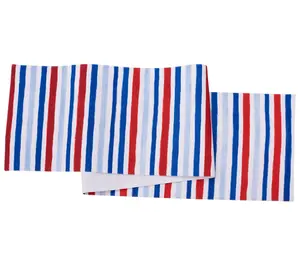 Watercolor Patriotic Stripe Table Runner by Valerie