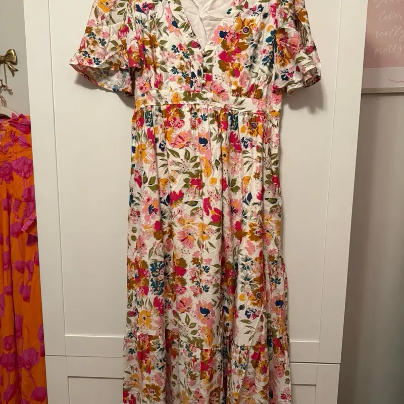 Beautiful fuchsia  floral maxi