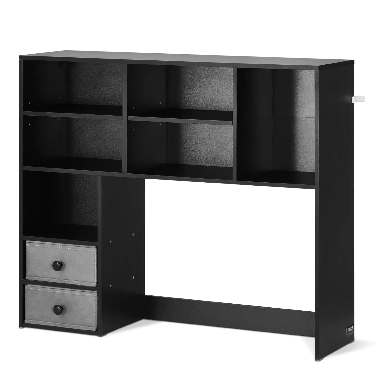 3-Tier Desktop Bookshelf with Drawers – Black