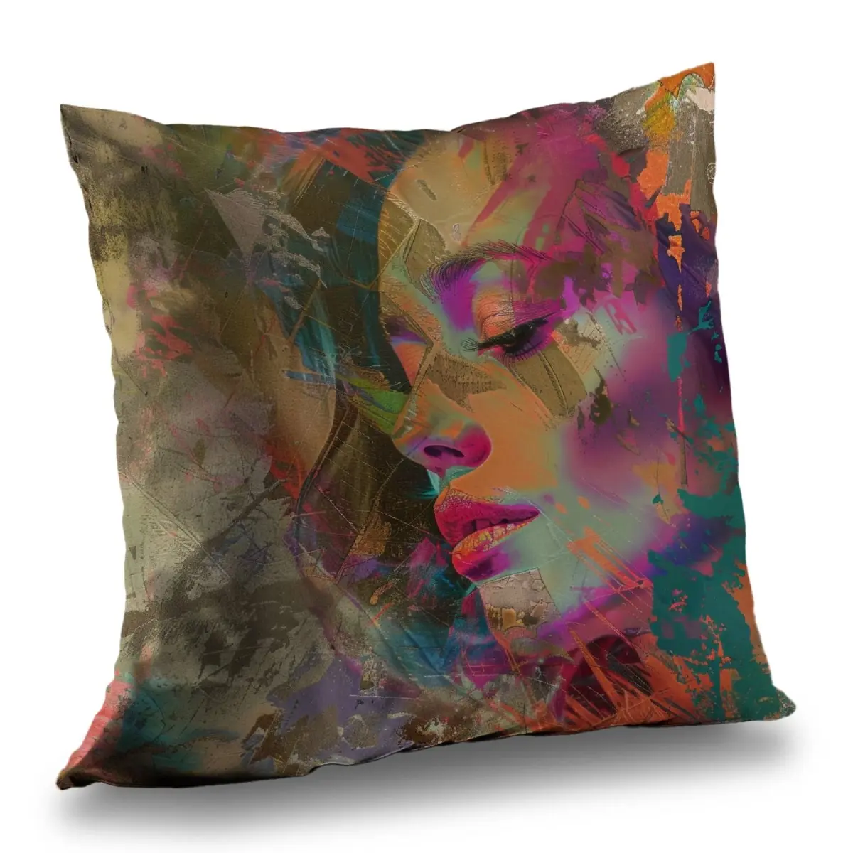 MWW C1PT161682B3XP 16x16 in. Grunge Look Coral Polyester Twill Throw Pillow Insert, Coral Standard Pillow for Home Decor, Coral Standard Pillows