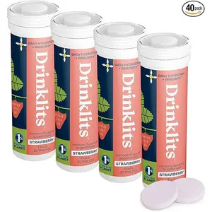 Strawberry Daily Immune Support Tablets (4) Tube Bundle