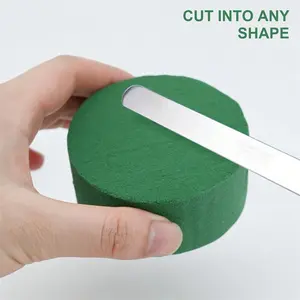 4 Pack Floral Foam Blocks, Dry & Wet Use, Round Flower Bricks for DIY Crafts, Fresh & Artificial Flowers, Florist Clay, Sponge