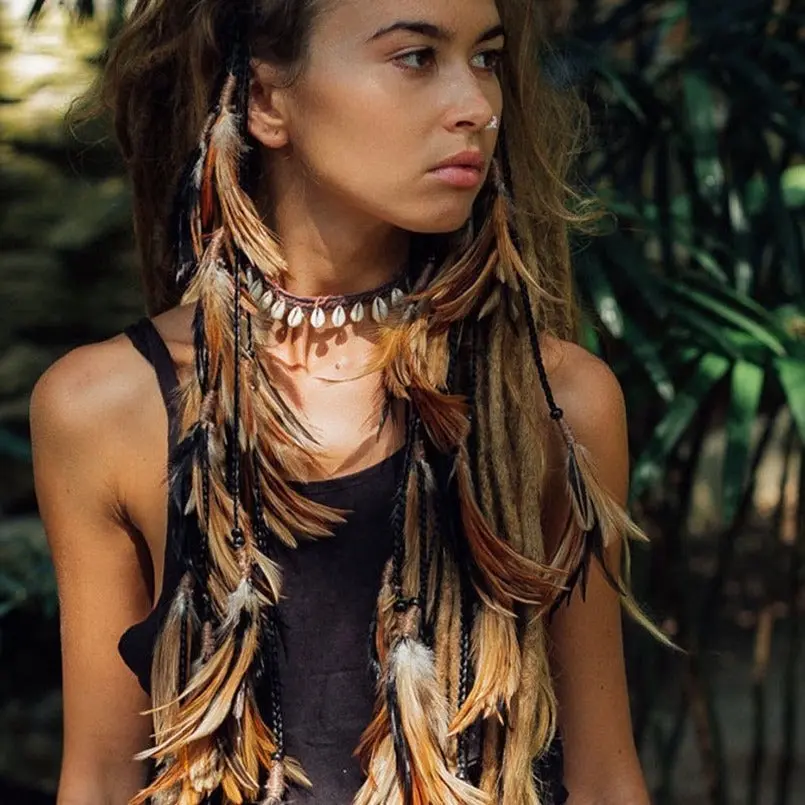 Bohemian Retro Feather Tassel Hair Accessory