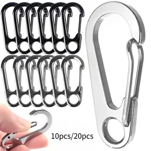 10/20pcs outdoors Keychian Mini Camping Hiking Buckles Alloy Spring Snap Hooks Keychains Tool Clips Keychain Lanyard