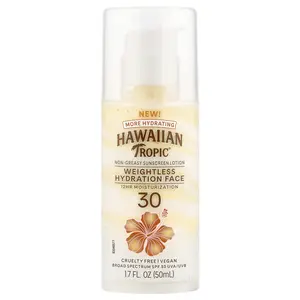 Hawaiian Tropic Weightless Hydration Face Sunscreen Lotion, SPF 30 , 1.7 oz (50 ml) Hawaiian Tropic Weightless Hydration Face Sunscreen Lotion, SPF 30 , 1.7 oz (50 ml)