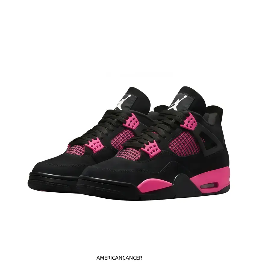 Black Hot Pink Color Block Mid‑Top Retro Basketball Sneakers for Men Women, Suede & Mesh Upper, Cushioned Midsole, Durable Rubber Outsole, Fashion Streetwear Footwear for Casual Sports Daily Street Outfits
