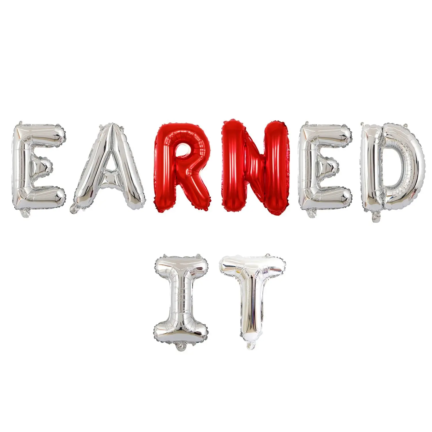 1Set Red Sliver Earned It Balloon Banner Nurse Graduation Party Decorations 2026 Nurse Graduation for Nursing School Nursing Graduation Party Supplies