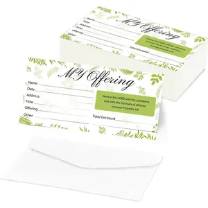 200 PCS 6.42 x 3.23 Inch Church Tithe and Offering Envelopes for Donations Checks Cash Great for Churches or Non-Profit Organizations Leaf style