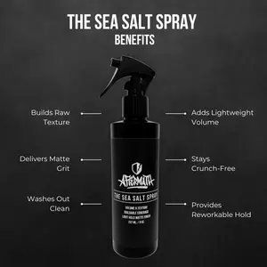 Aftermath Co. The Sea Salt Spray - Instant Volume & Texture Infused with Green Tea Extract & Vitamin B5 for Raw Texture & Matte Finish 237ml - Santal, OUD, Luxury Fragrance