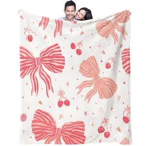 Valentine's Day Patterned Blanket, Lightweight and Warm Flannel Sofa Blanket, Soft Blanket for Bed, Camping and Office