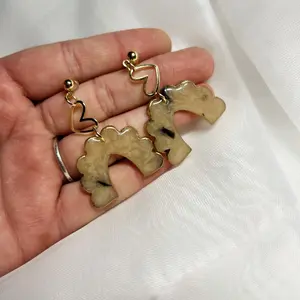 Tortoise clay earrings