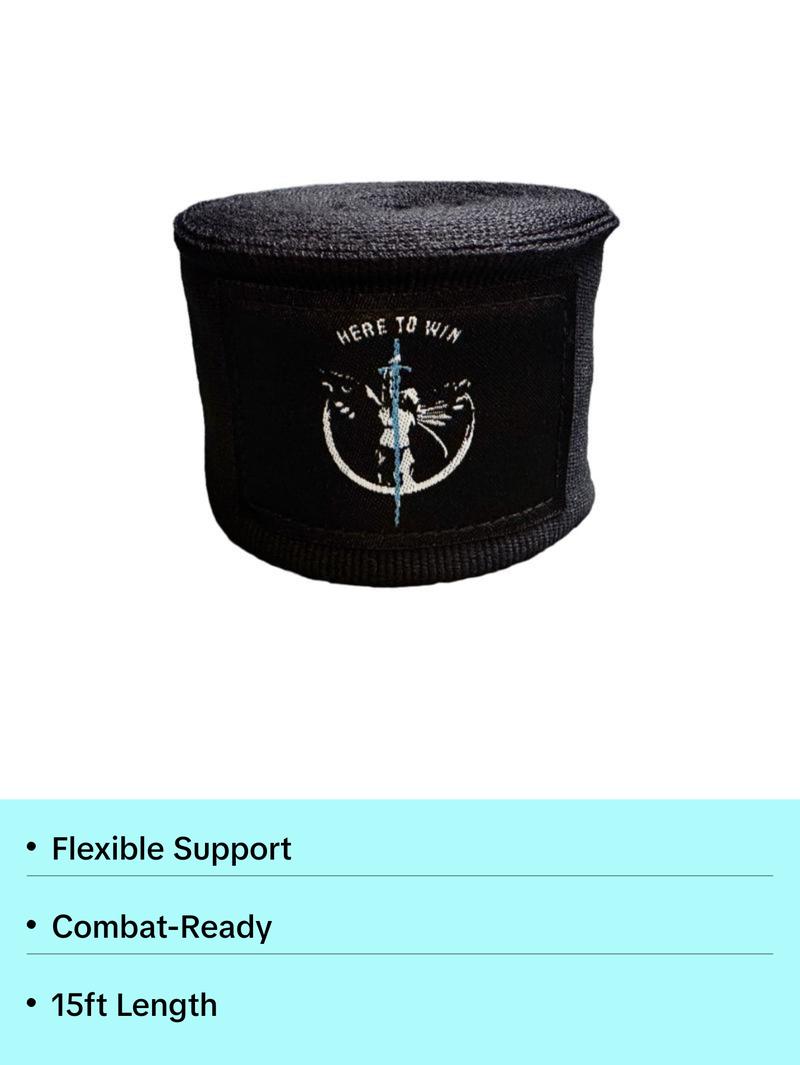 Harbinger MMA Handwraps 5m - Breathable, Flexible, Lightweight Combat Gear with "HERE TO WIN" Design