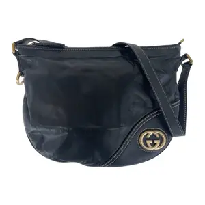 Pre-owned GUCCI Calfskin Shoulder Bags Interlocking Leather Shoulder Bag