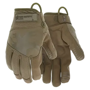 MCR "TaskFit" Mechanics style glove w/ Impact resistant padded palm. Military Tan with reflective logo on back.
