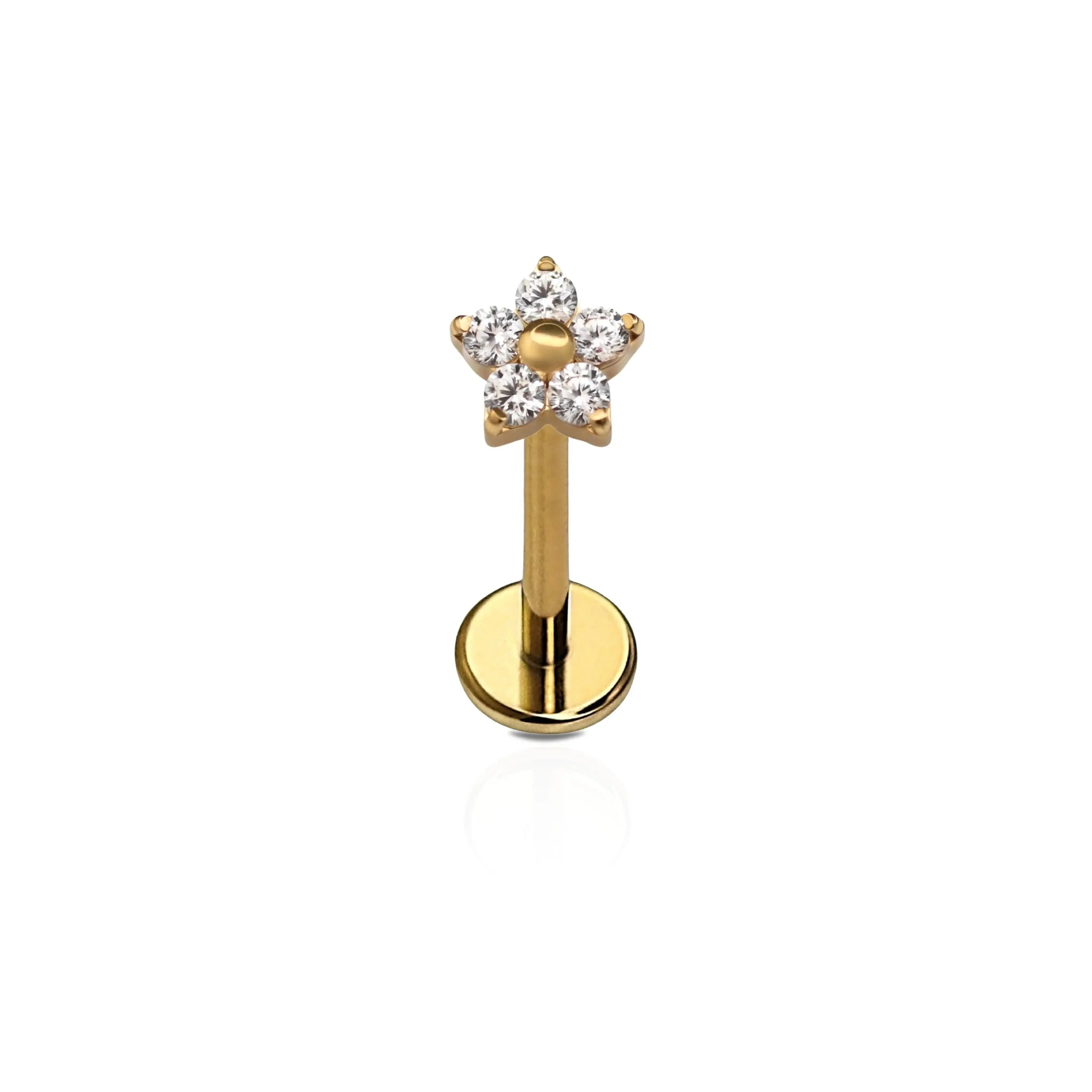 Cords Club CZ Bloom Flat Back Stud - Single Earring